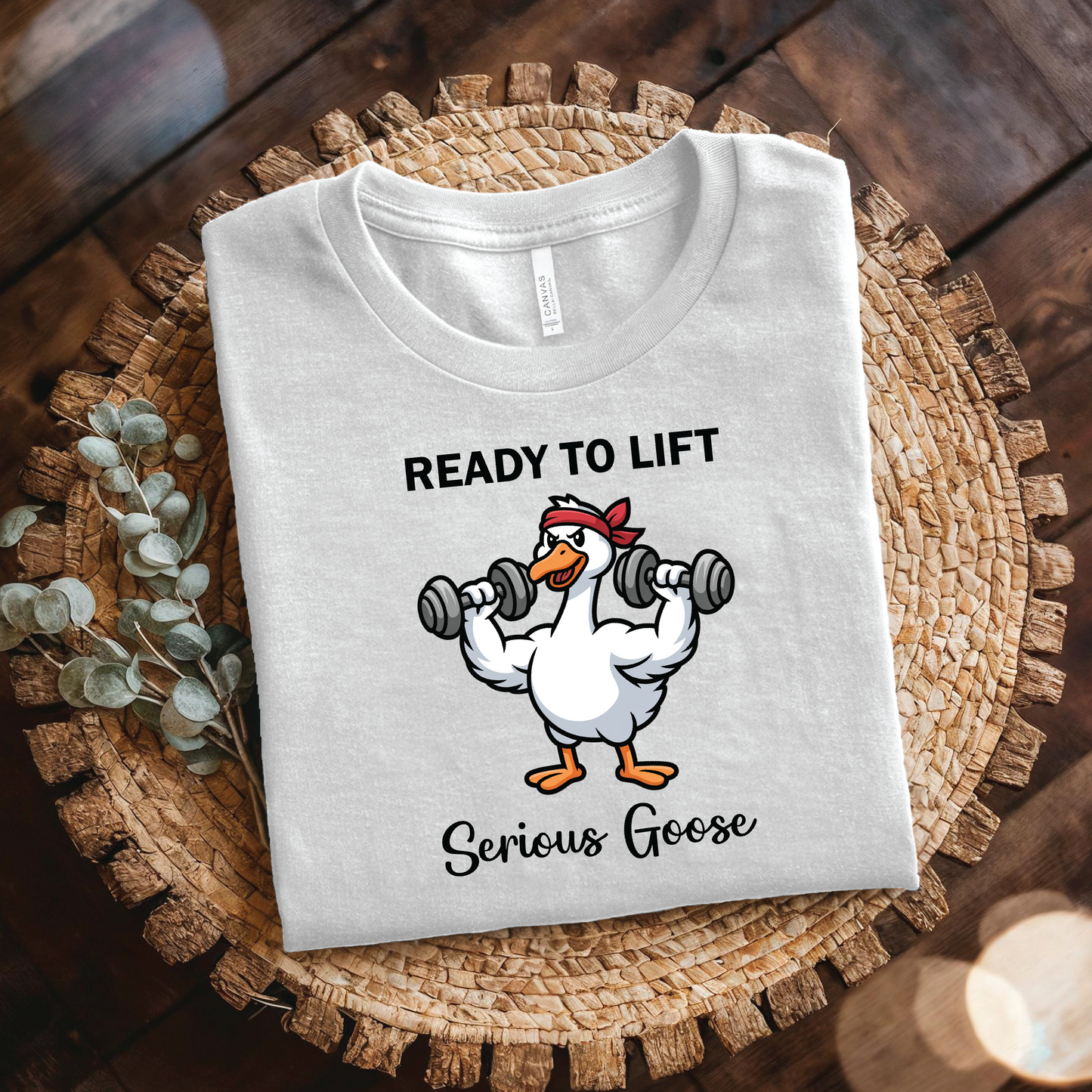 Ready to Lift Serious Goose Weightlifting t-Shirt, Funny Gym shirt, Funny Fitness Animal