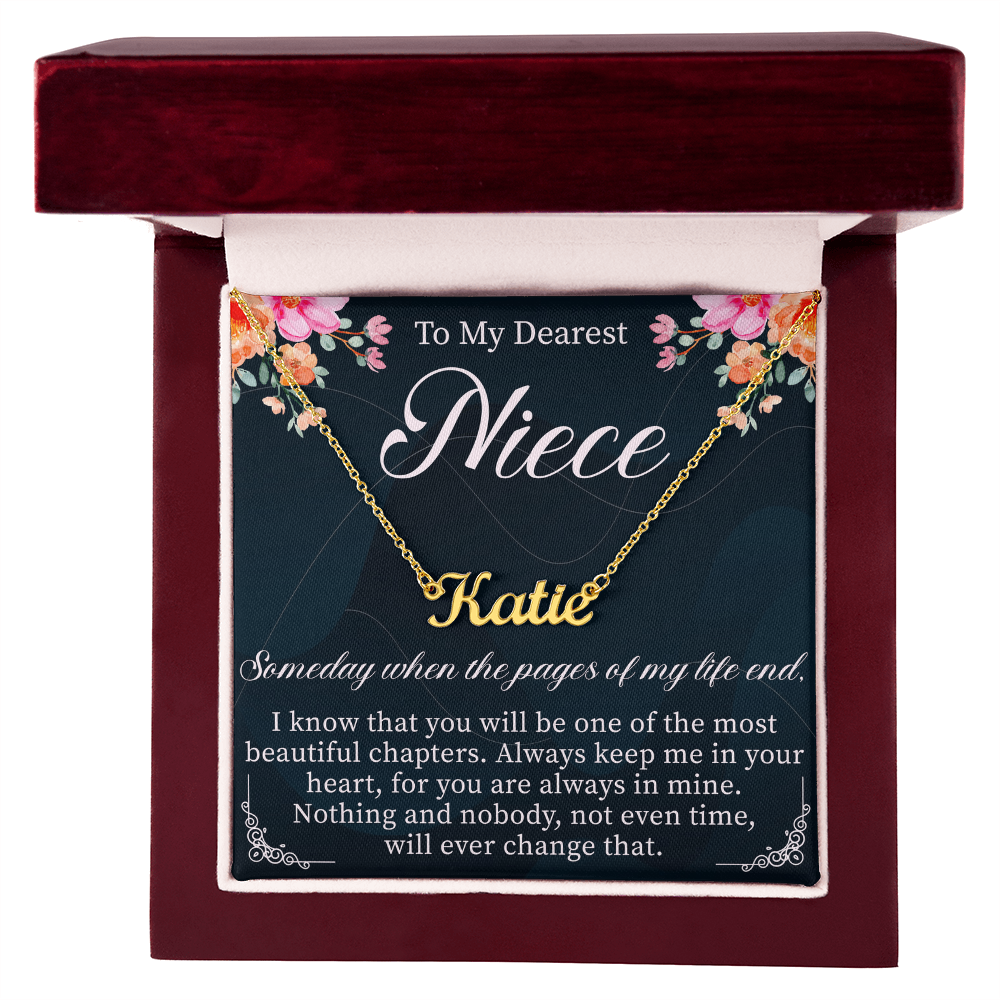 To My Niece Custom Name Necklace – Personalized Gift for Niece – Meaningful Jewelry with Message Card