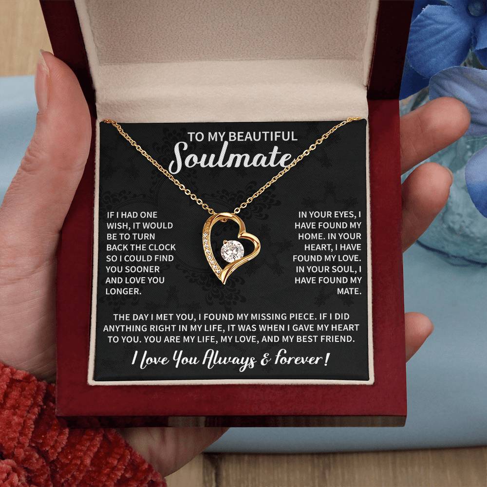 Beautiful Soulmate Necklace To My Beautiful Wife - My Future Wife Gift Soulmate Jewelry Forever Love Necklace - Beauty Belliss