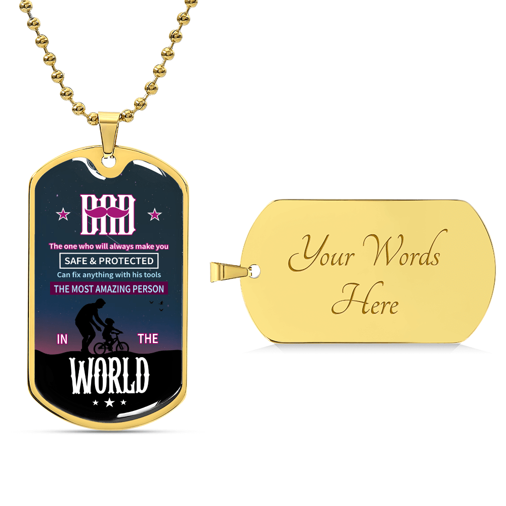 Dad Luxury Graphic Dog Tag Necklace - Beauty Belliss