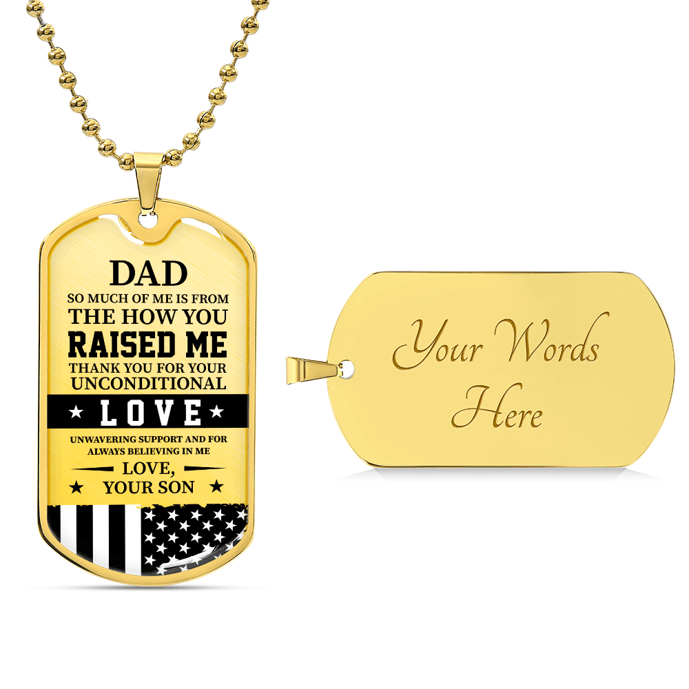 Dad Luxury Graphic Dog Tag Necklace - Beauty Belliss