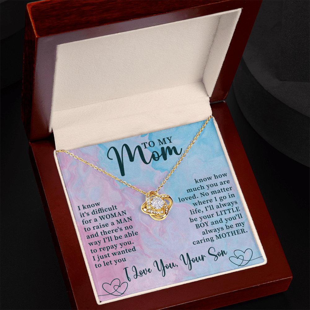 emotional keepsake love knot necklace for mom