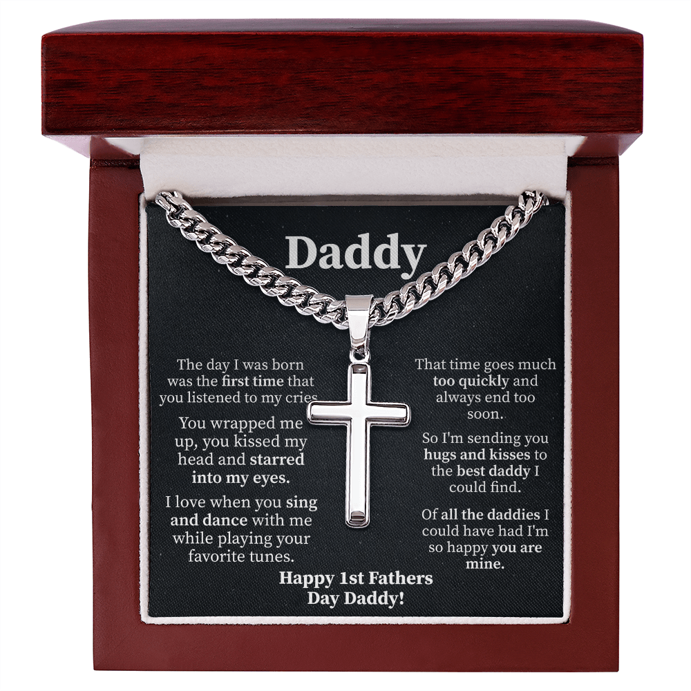 dad’s cuban link chain necklace presented in an elegant keepsake gift box
