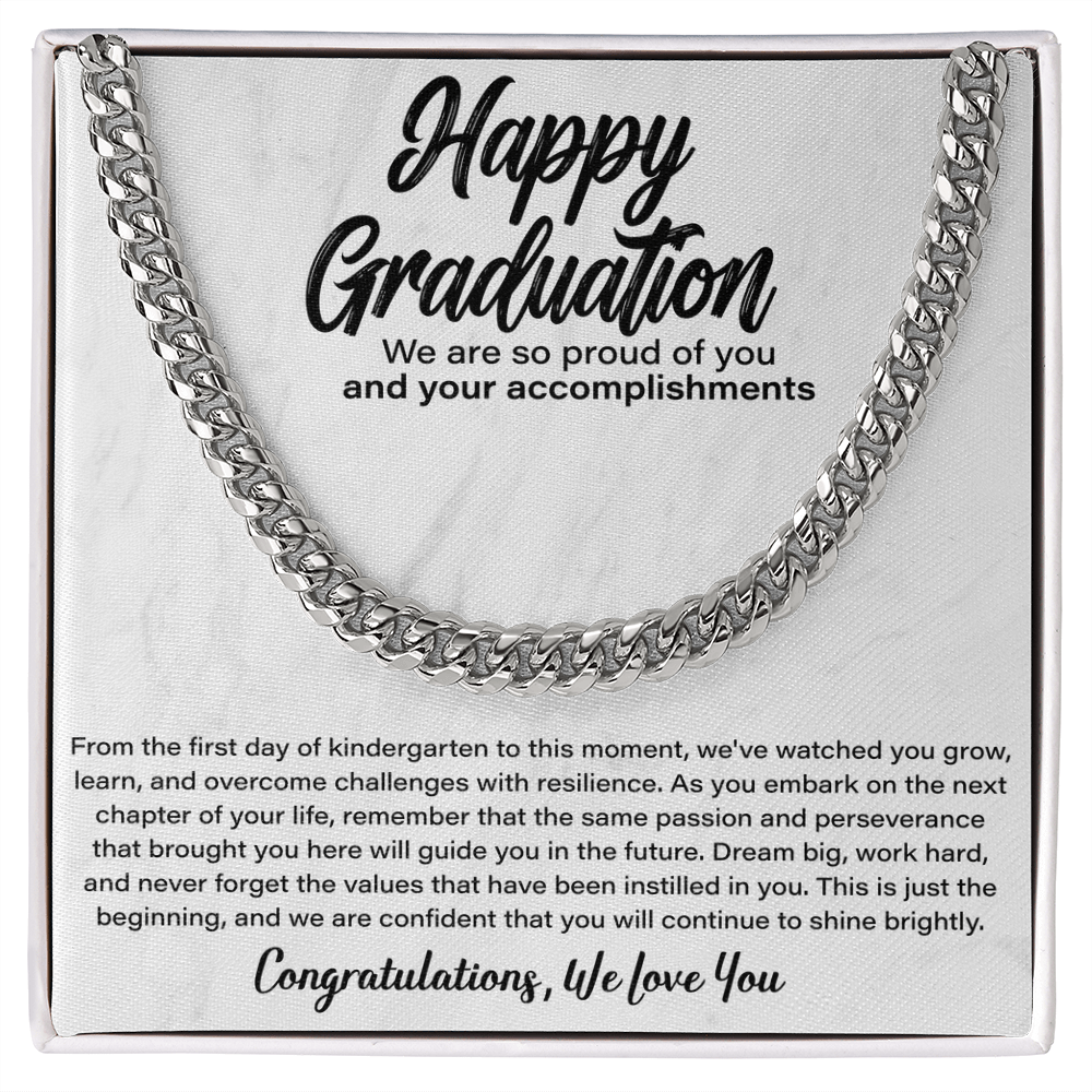 cuban chain necklace gift for him celebrating high school or college graduation