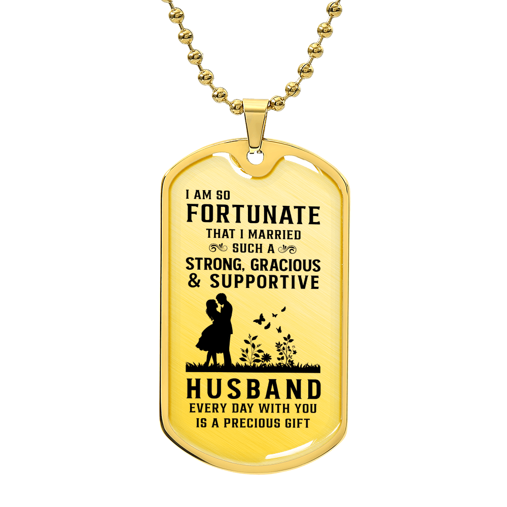 Husband Luxury Graphic Dog Tag Necklace - Beauty Belliss