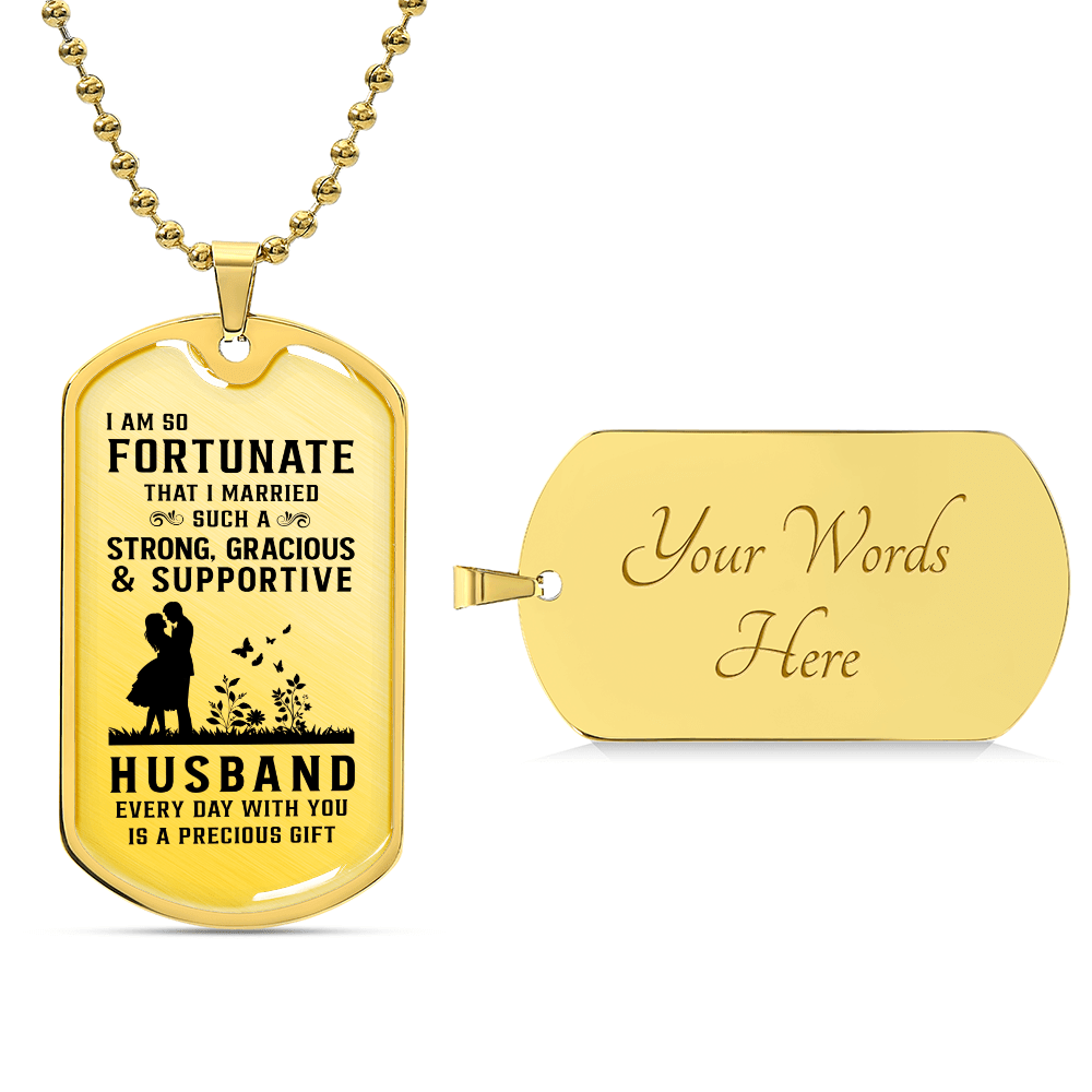 Husband Luxury Graphic Dog Tag Necklace - Beauty Belliss