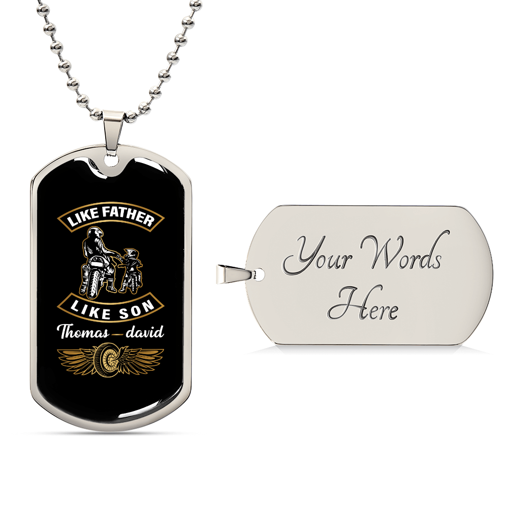 Like Father Like son - Luxury Graphic Dog Tag Necklace - Beauty Belliss
