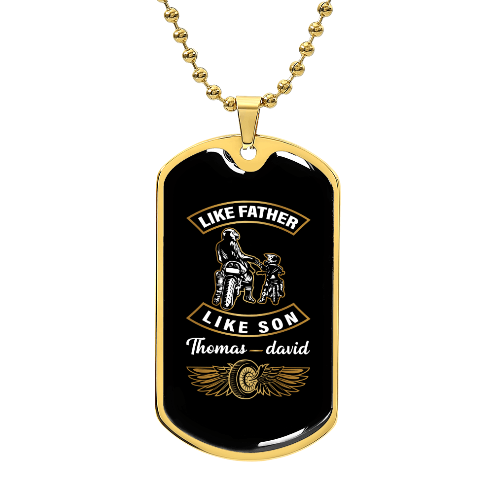 Like Father Like son - Luxury Graphic Dog Tag Necklace - Beauty Belliss