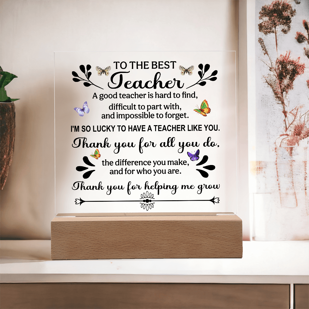 Teacher Appreciation Gifts, Acrylic Plaque Signs with Wooden Stand, Thank You Teacher Gifts for Women, Teachers Office Desk Decor - Beauty Belliss