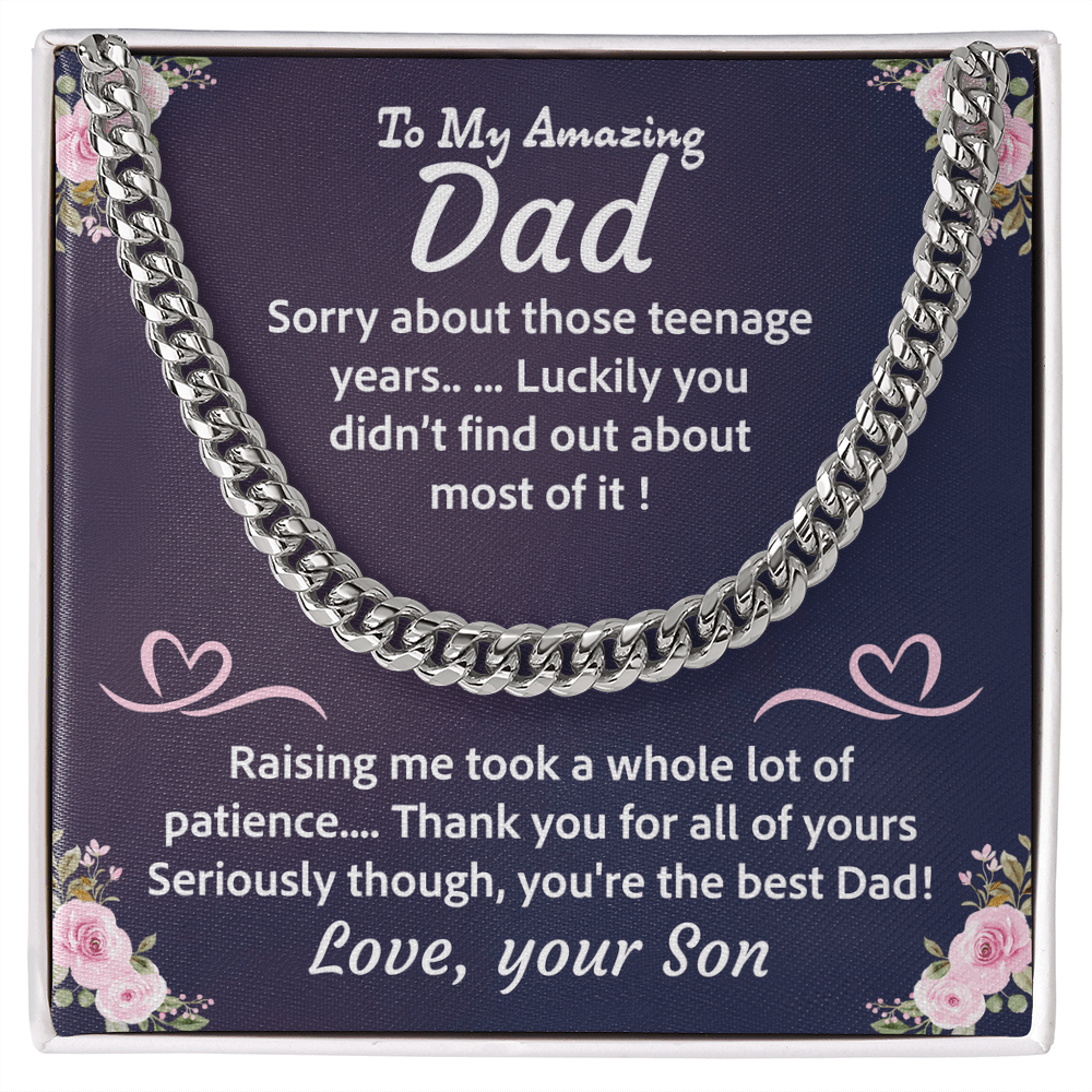 To my amazing Dad Cuban Link Chain - Fathers day gifts - Beauty Belliss