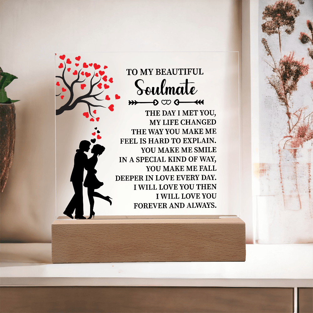 TO MY BEAUTIFUL Soulmate - Acrylic Square Plaque - Beauty Belliss