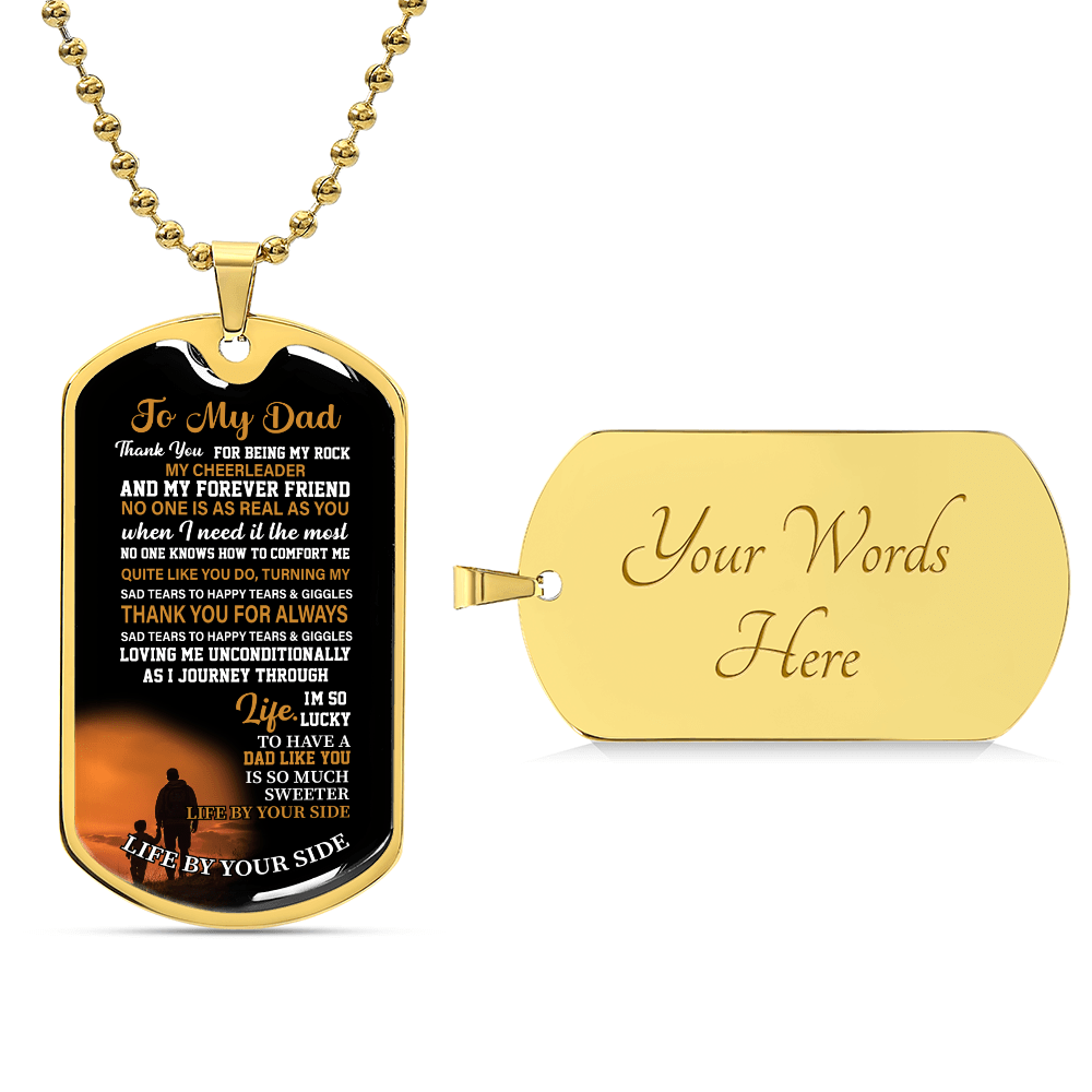 To my dad Luxury Graphic Dog Tag Necklace - Beauty Belliss