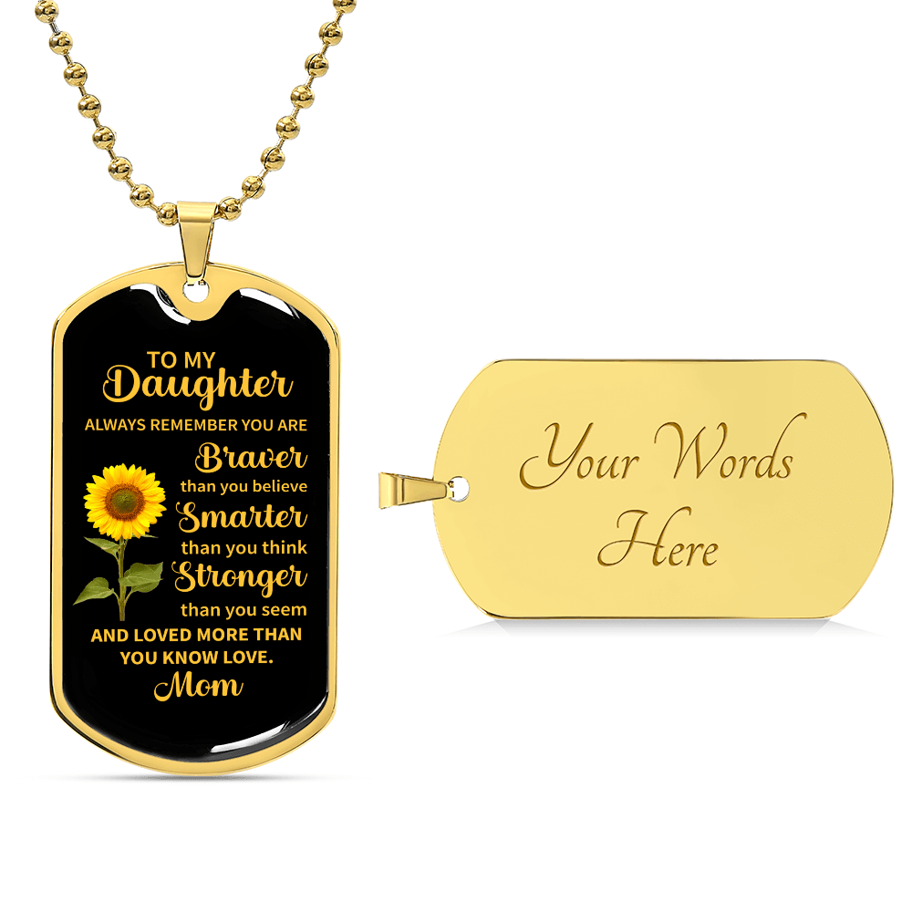 To my daughter Luxury Graphic Dog Tag Necklace - Beauty Belliss