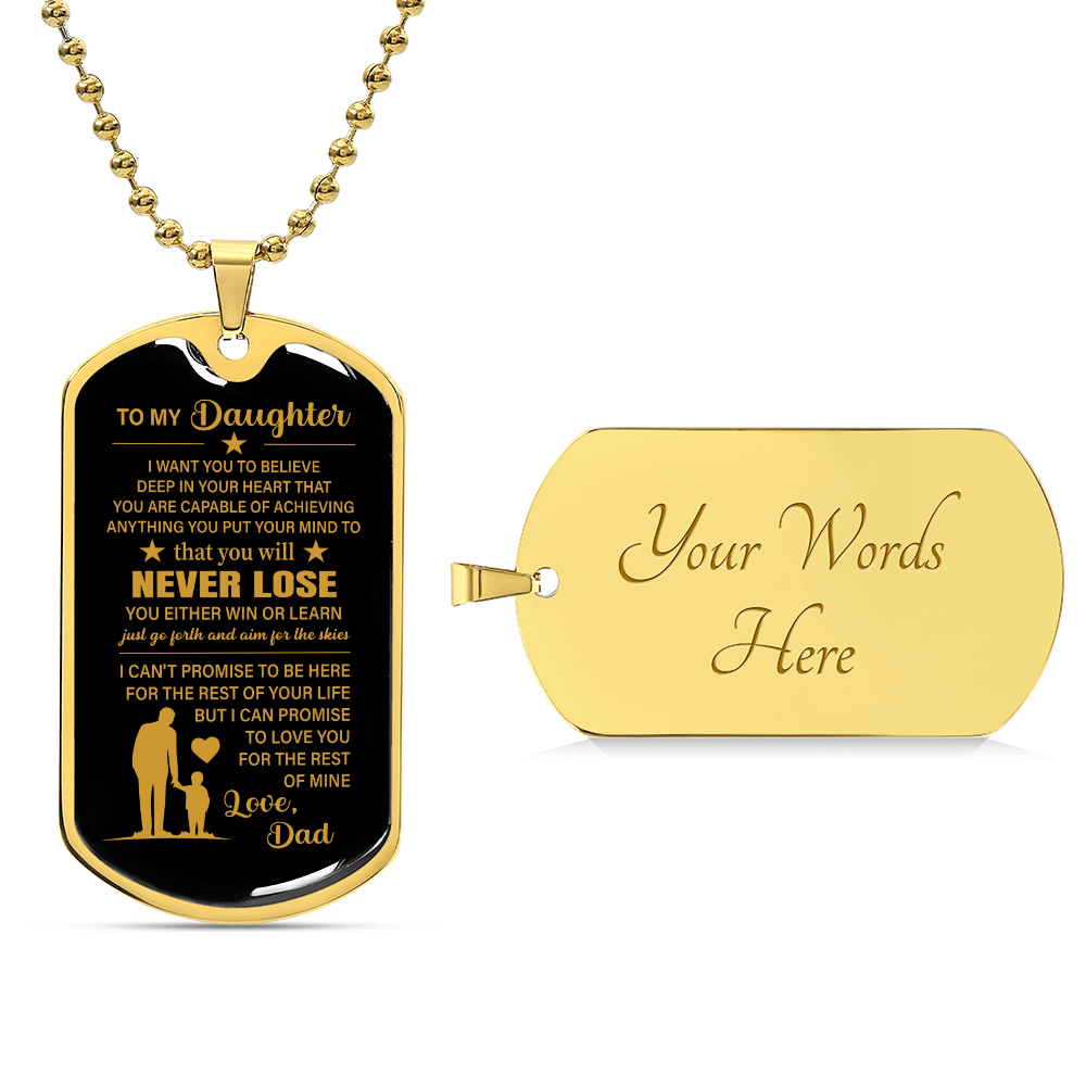 To my daughter Luxury Graphic Dog Tag Necklace - Beauty Belliss