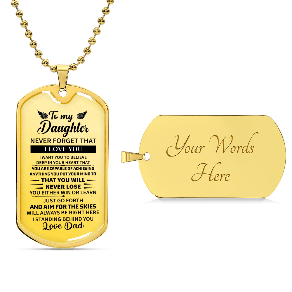 To my daughter Luxury Graphic Dog Tag Necklace - Beauty Belliss