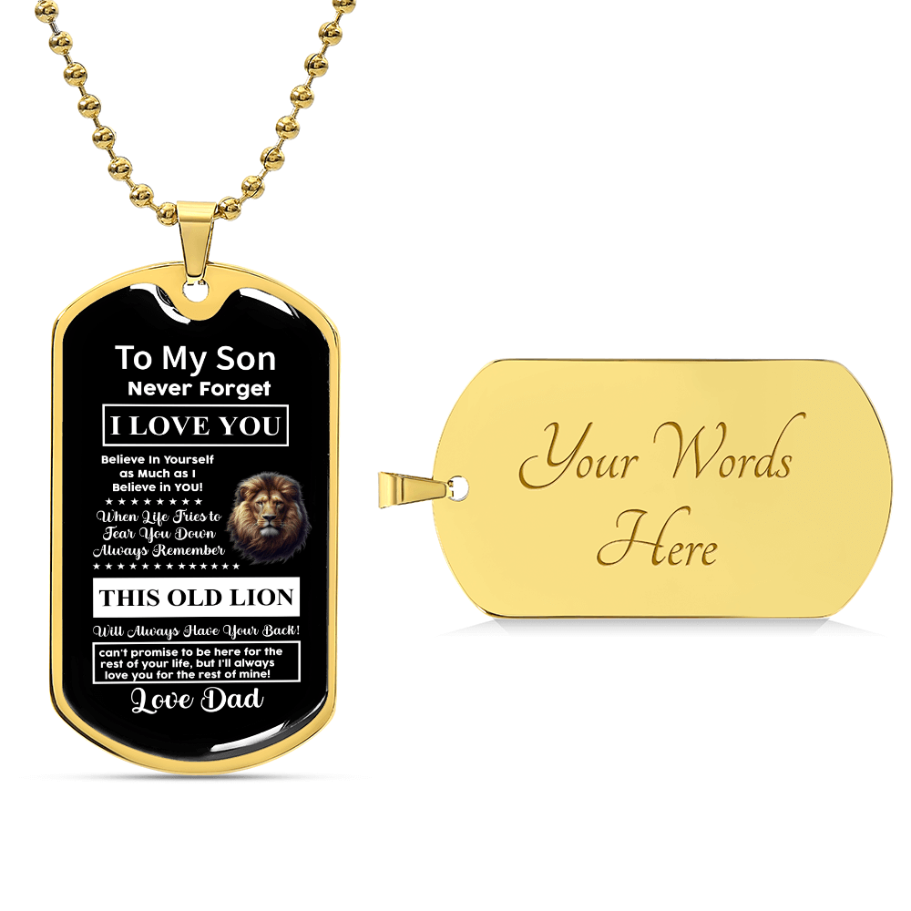 To my lovely son Luxury Graphic Dog Tag Necklace - Beauty Belliss