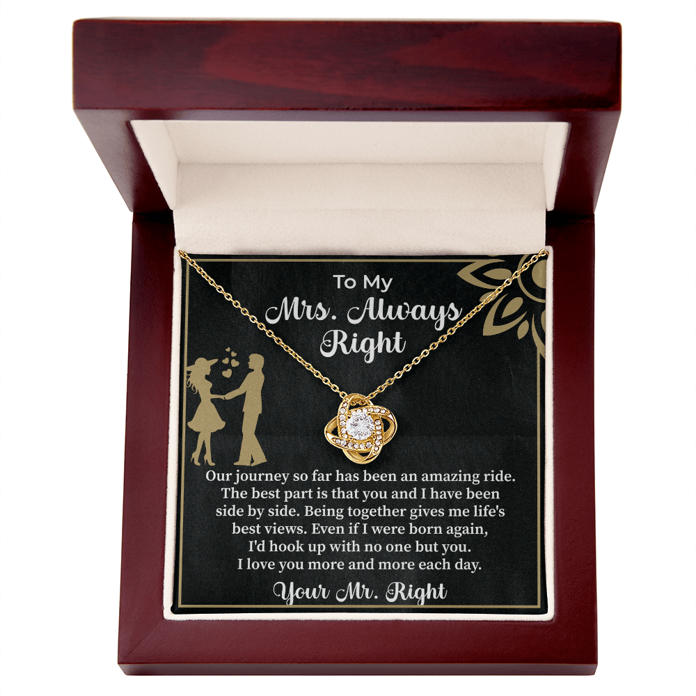 To my Mrs. always right Love Knot Necklace - Beauty Belliss