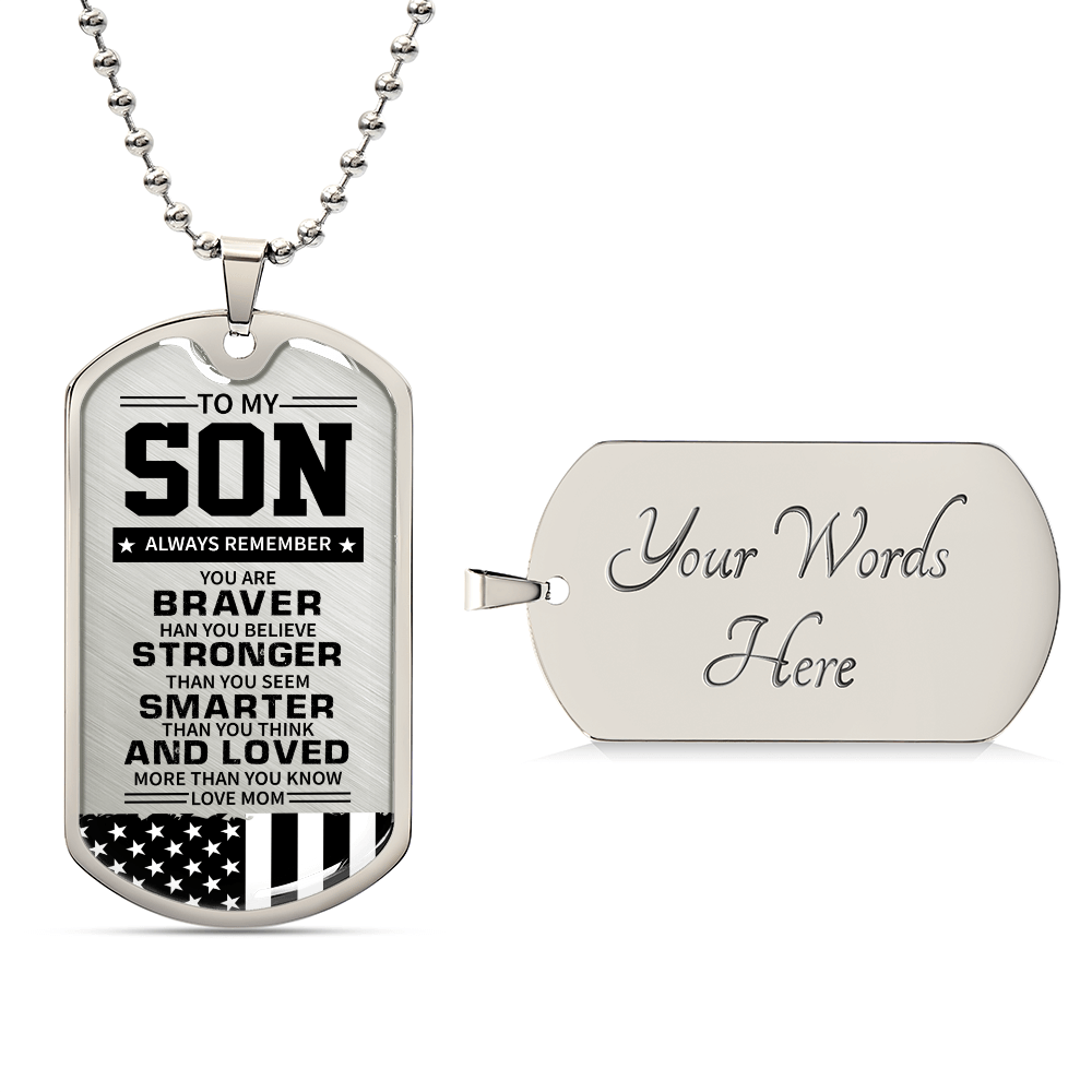 To my son - Luxury Graphic Dog Tag Necklace - Beauty Belliss