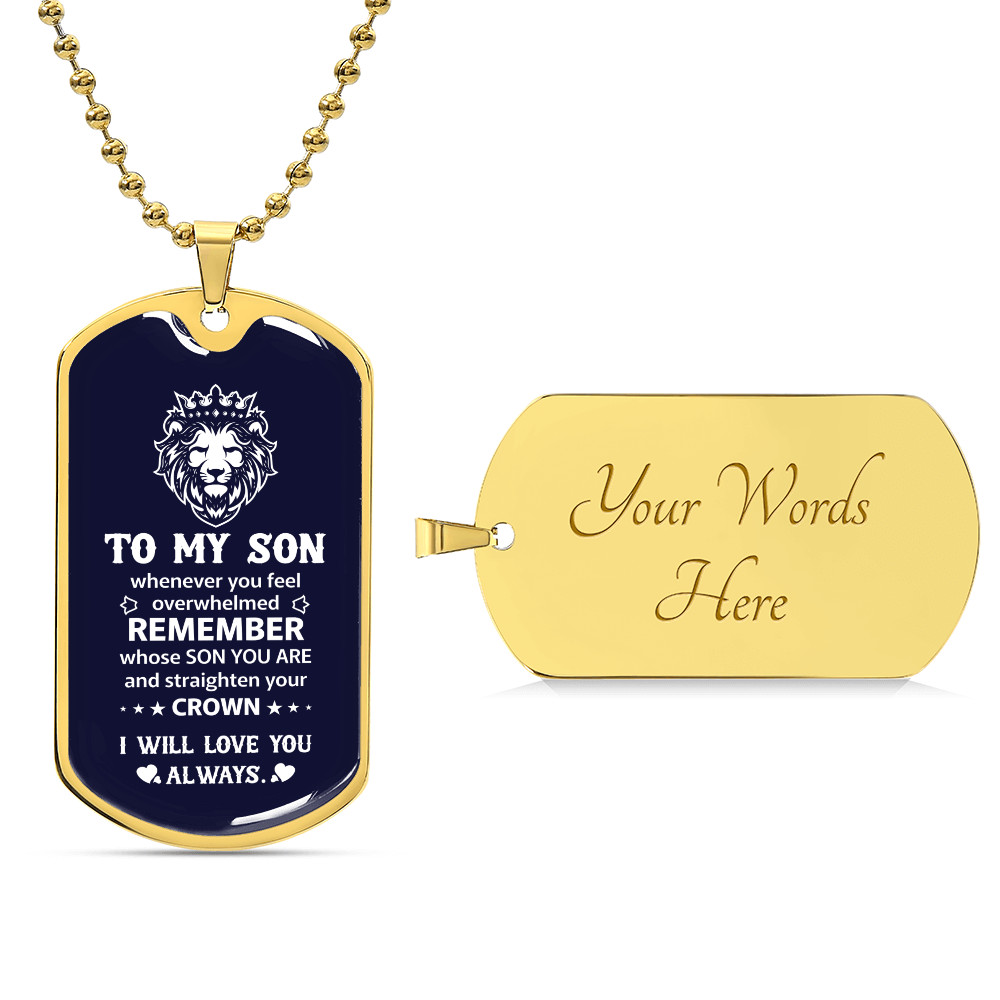 To my son Luxury Graphic Dog Tag Necklace - Beauty Belliss