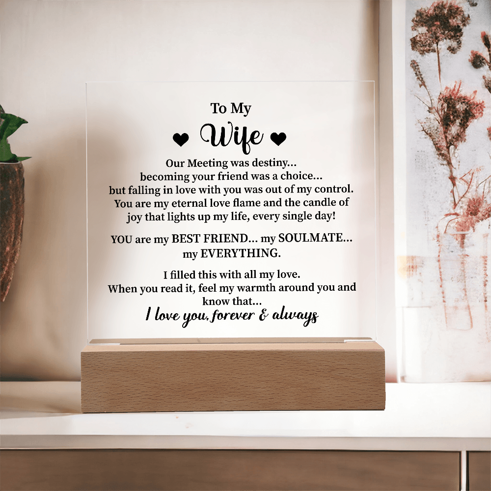 To my wife Acrylic Square Plaque - Beauty Belliss