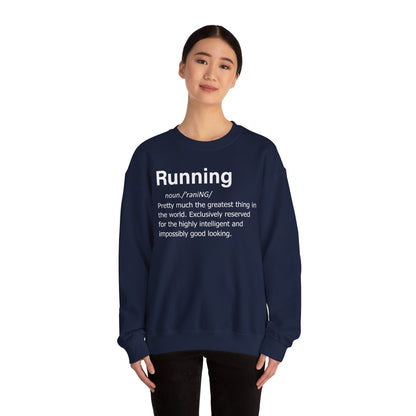 Running Definition Sweatshirt — Funny Runner Quotes, Fitness Humor Pullover Gift for Runners