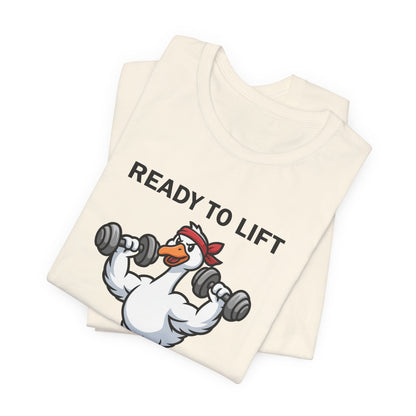 Ready to Lift Serious Goose Weightlifting t-Shirt, Funny Gym shirt, Funny Fitness Animal