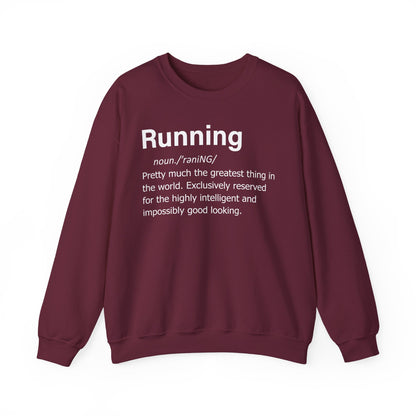 Running Definition Sweatshirt — Funny Runner Quotes, Fitness Humor Pullover Gift for Runners