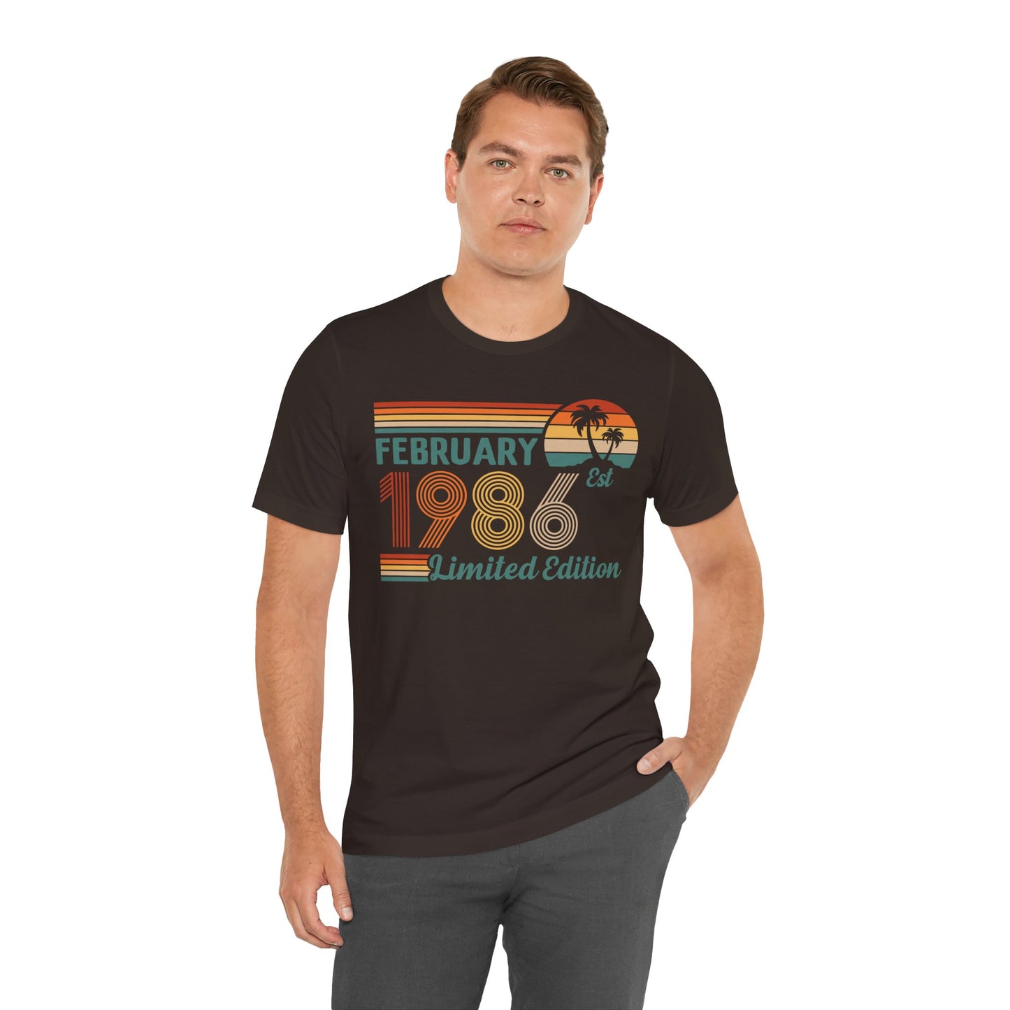 February 1986 Retro Sunset T-Shirt - Limited Edition Birthday shirt, Classic Birthday Gift