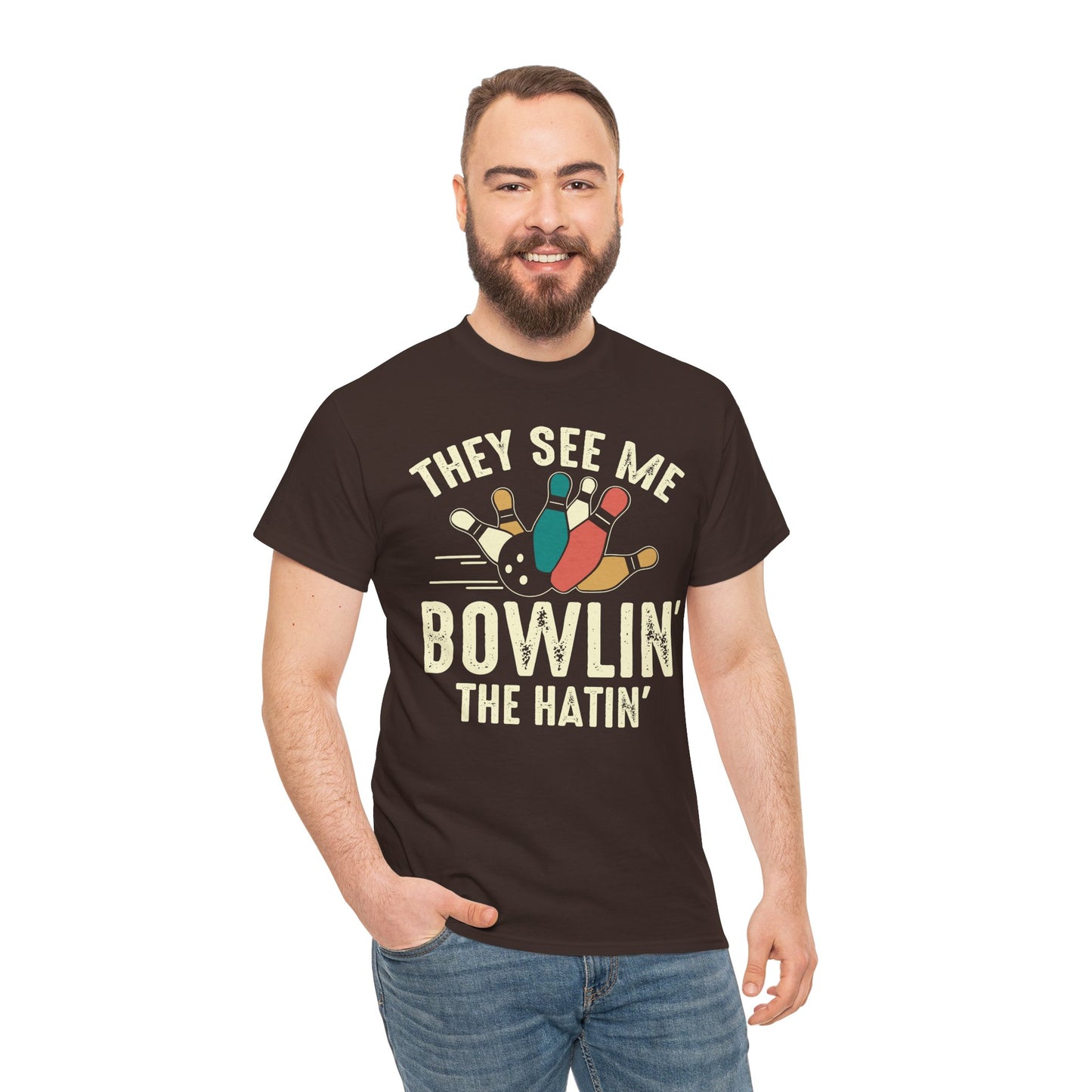 Bowling T-Shirt - They See Me Bowlin' The Hatin' Retro shirt, Funny Bowling Quotes shirt