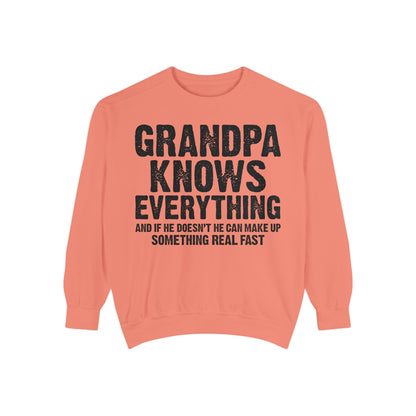 Grandpa Knows Everything Sweatshirt – Funny Father’s Day Gift, Grandpa Quotes, Gift for Grandpa