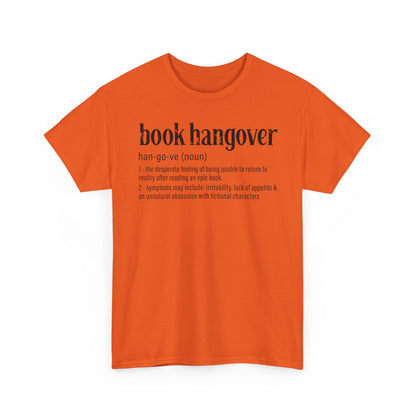 Book Hangover Definition T-Shirt - Literary Reader Tee - Book Lover Quote Tee for Readers