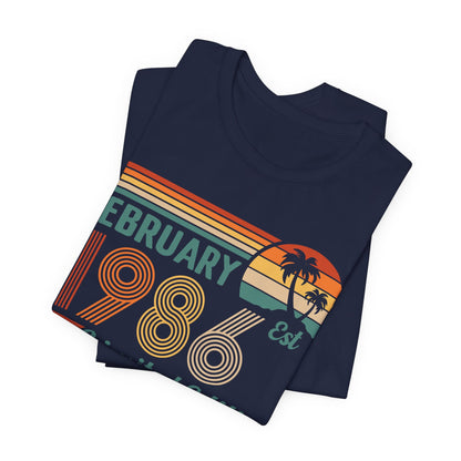 February 1986 Retro Sunset T-Shirt - Limited Edition Birthday shirt, Classic Birthday Gift