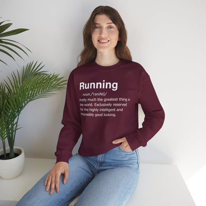 Running Definition Sweatshirt — Funny Runner Quotes, Fitness Humor Pullover Gift for Runners