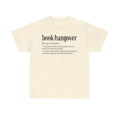 Book Hangover Definition T-Shirt - Literary Reader Tee - Book Lover Quote Tee for Readers