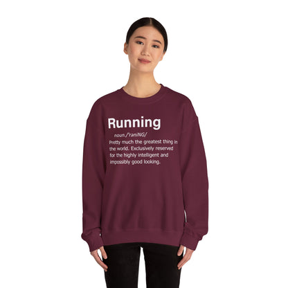 Running Definition Sweatshirt — Funny Runner Quotes, Fitness Humor Pullover Gift for Runners
