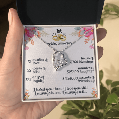 1st wedding anniversary Forever Love Necklace - Beauty Belliss