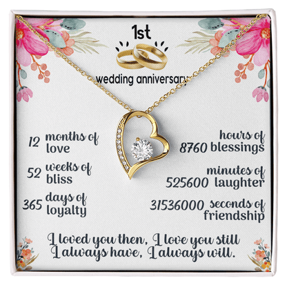 1st wedding anniversary Forever Love Necklace - Beauty Belliss