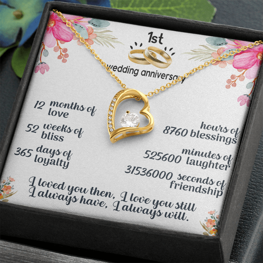 1st wedding anniversary Forever Love Necklace - Beauty Belliss