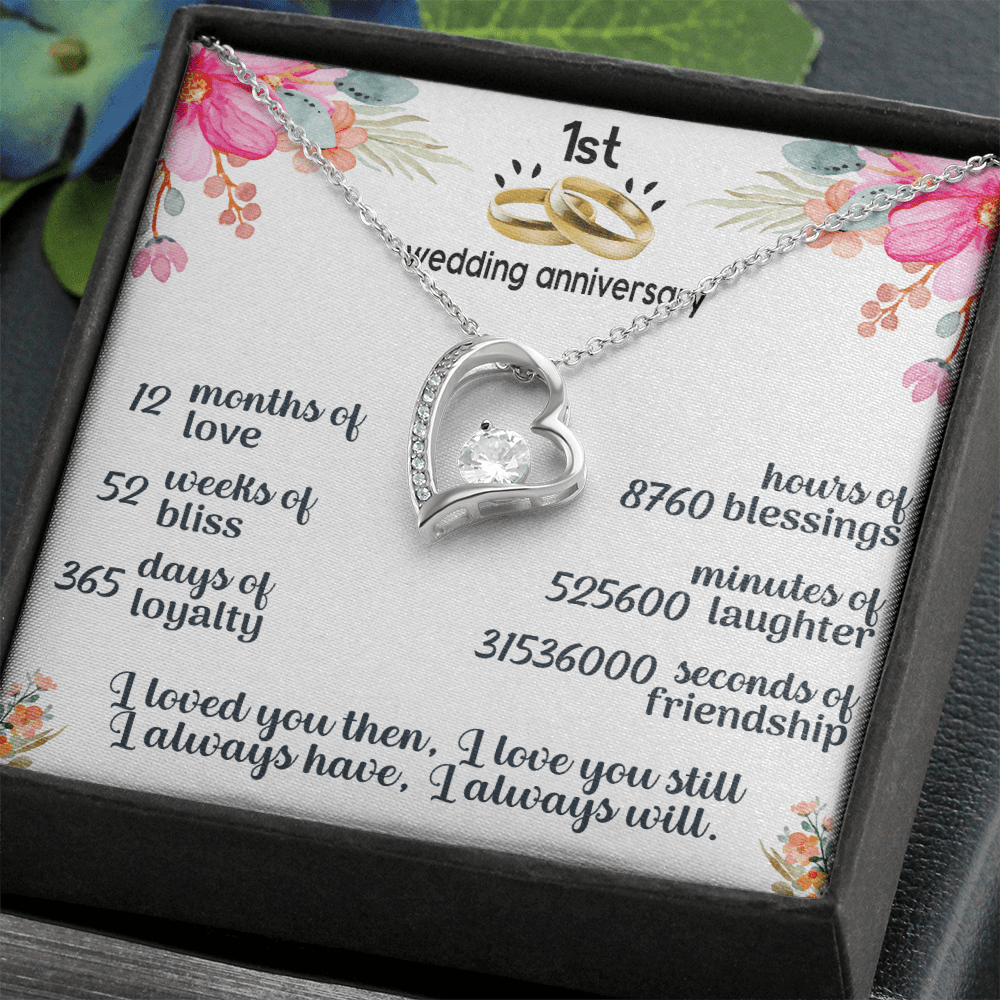 1st wedding anniversary Forever Love Necklace - Beauty Belliss