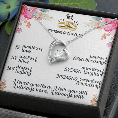 1st wedding anniversary Forever Love Necklace - Beauty Belliss