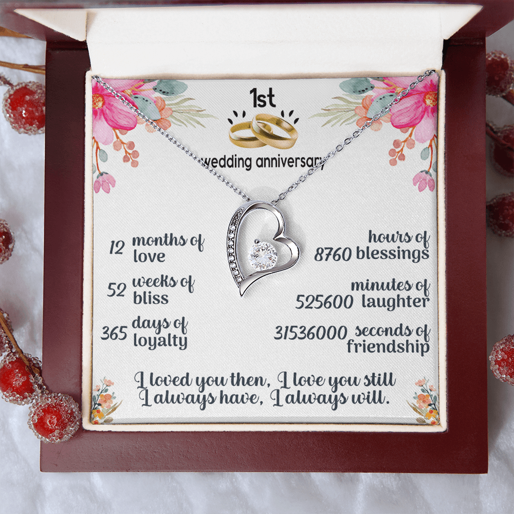 1st wedding anniversary Forever Love Necklace - Beauty Belliss