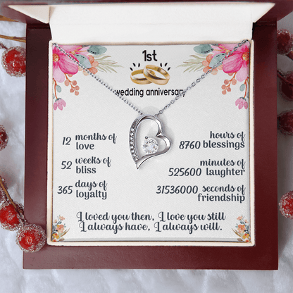 1st wedding anniversary Forever Love Necklace - Beauty Belliss
