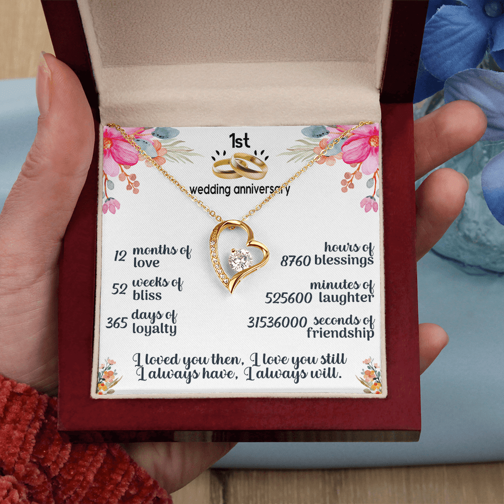 1st wedding anniversary Forever Love Necklace - Beauty Belliss