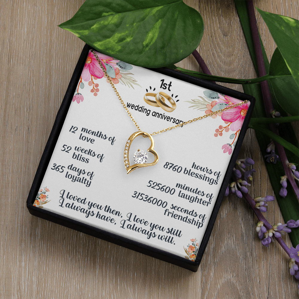 1st wedding anniversary Forever Love Necklace - Beauty Belliss