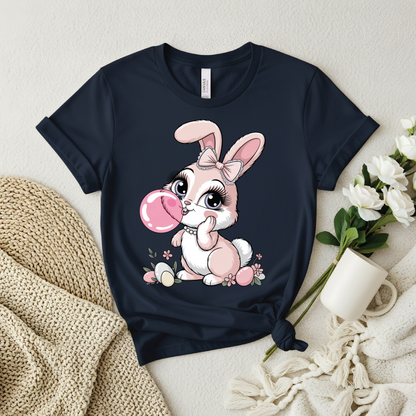 Cute Bunny Bubblegum T-Shirt - Bunny Adorable Shirt, Cute Rabbit