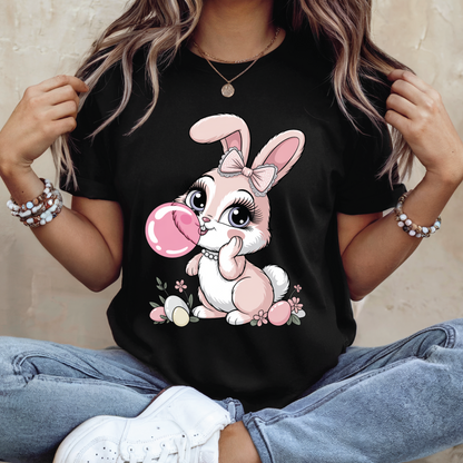 Cute Bunny Bubblegum T-Shirt - Bunny Adorable Shirt, Cute Rabbit
