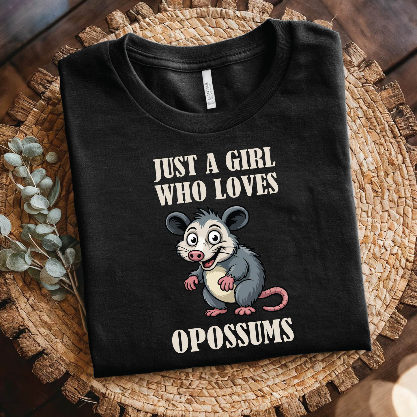 Opossum T-Shirt - Just a Girl Who Loves Opossums shirt, Cute Wildlife shirt, Opossum quotes
