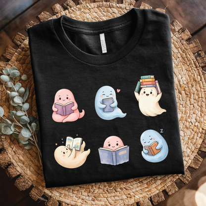Ghost Reading Book Shirt - Funny Halloween Book Lover, Spooky Bookworm, Ghost Book Lover