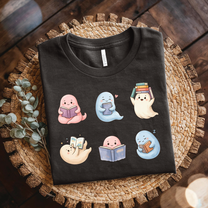 Ghost Reading Book Shirt - Funny Halloween Book Lover, Spooky Bookworm, Ghost Book Lover