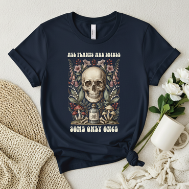 All Flames Are Ashes T-Shirt - Skull & Roses shirt, Dark Floral Alternative